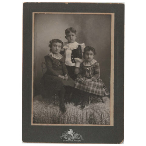 Cabinet Card of Three Children by J L Morris Lawrence (ANPI-015)