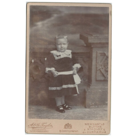 Cabinet Card of a Child by A & G Taylor Durham (ANPI-020)