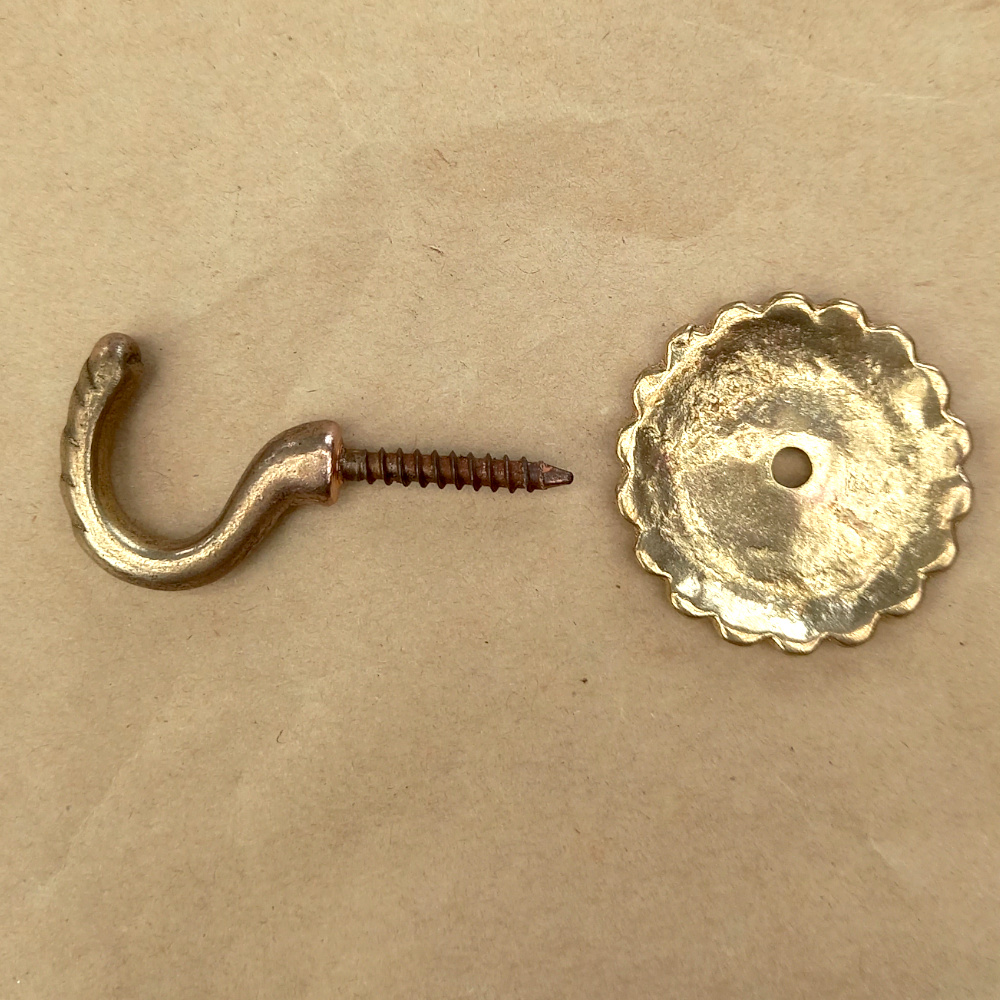 Decorative Screw-In Hook Brass (Curtain Tie-Back) (ANTM-021) - Image 3