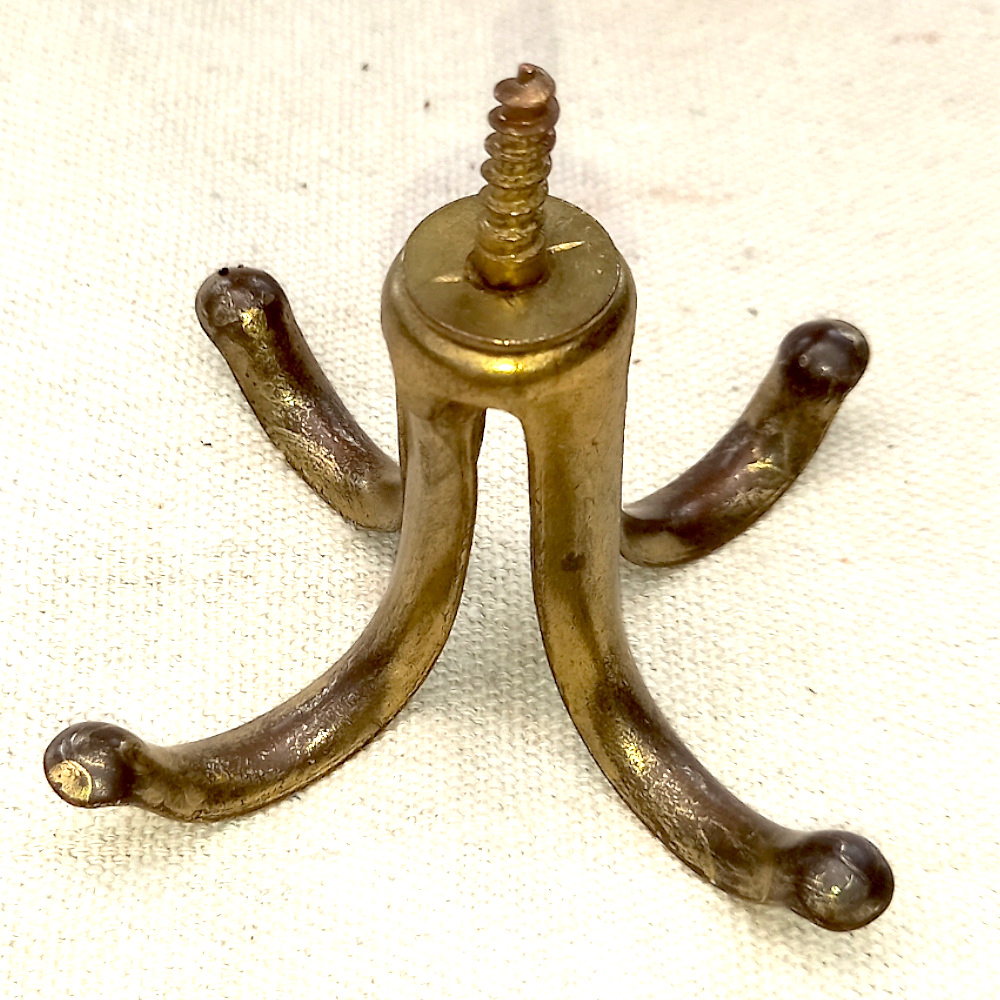 Vintage Rotating Wardrobe Ceiling Hook Brass Coated (ANTM-027)