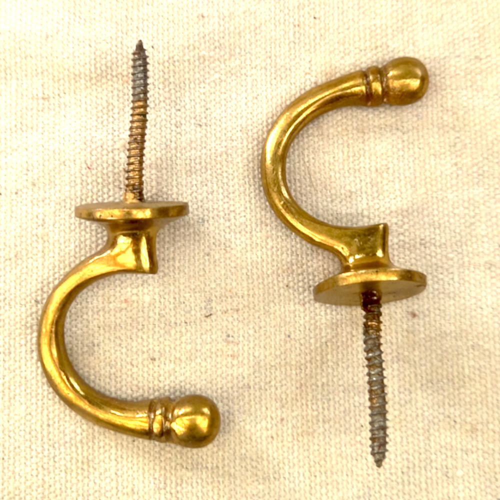Screw-In Hook Brass (Curtain Tie-Back) (ANTM-028)