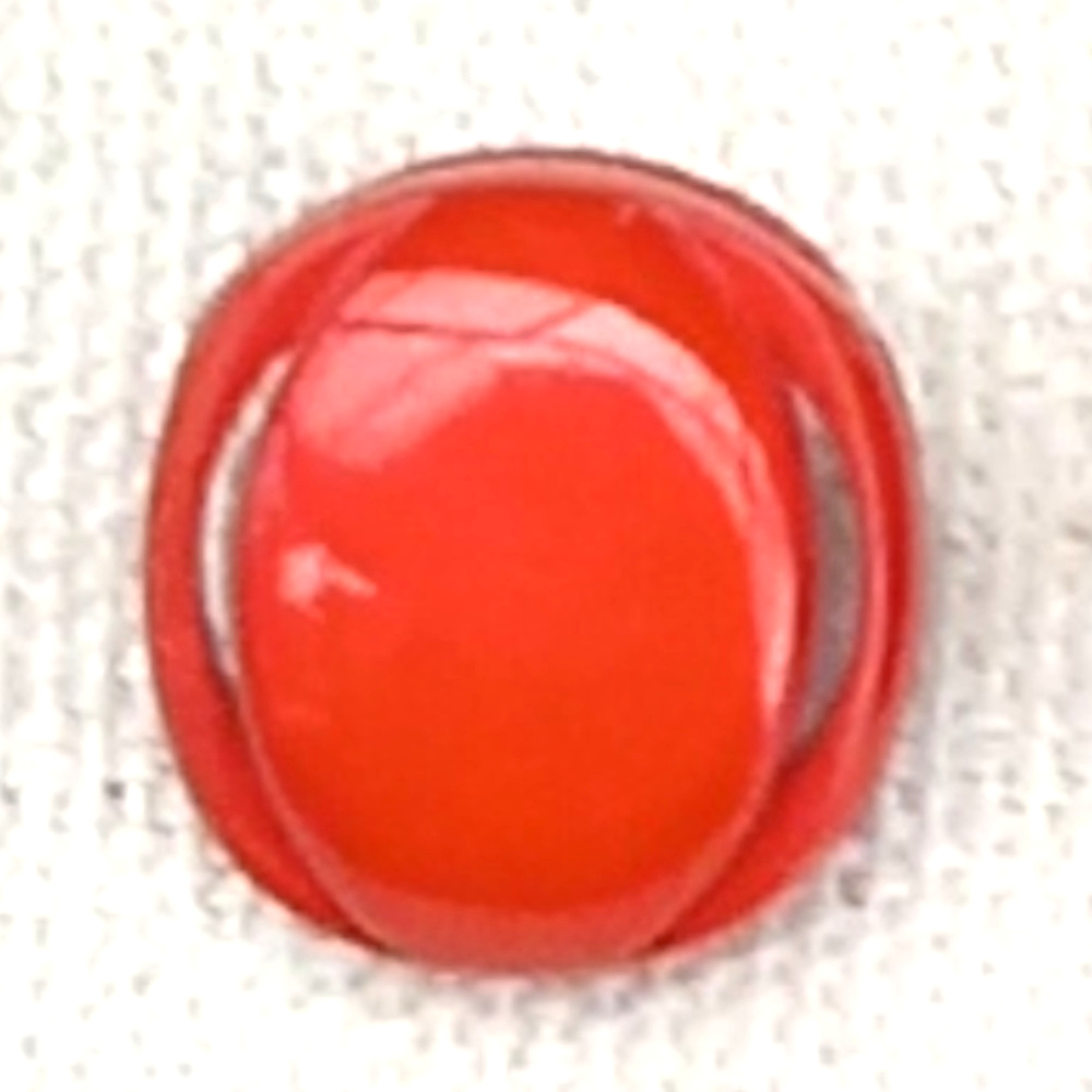 15mm Button Red Plastic 1980s NOS (BUT-050)