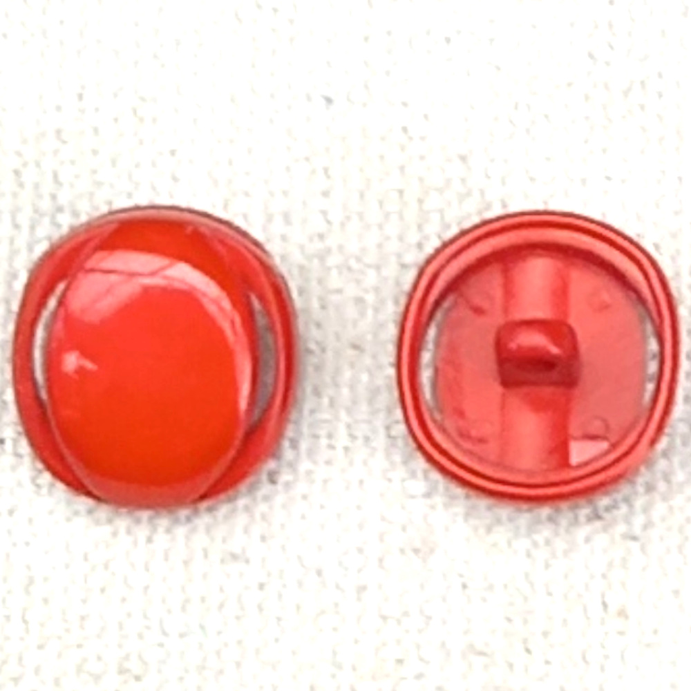 15mm Button Red Plastic 1980s NOS (BUT-050) - Image 3