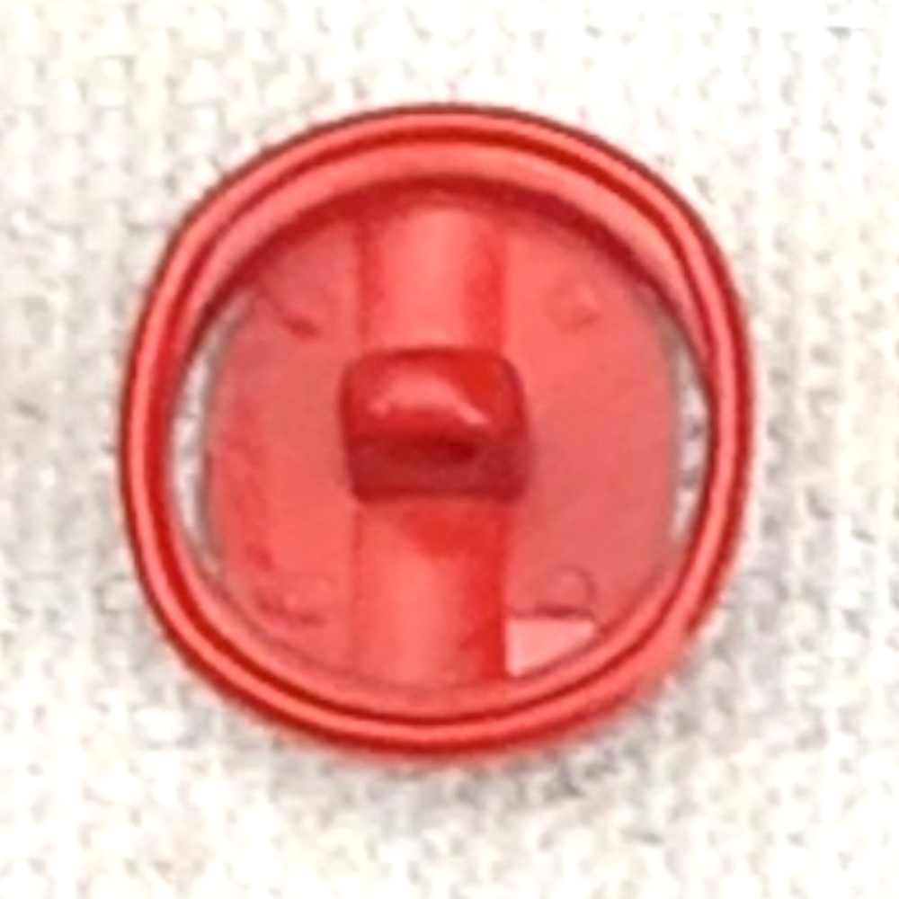 15mm Button Red Plastic 1980s NOS (BUT-050) - Image 2