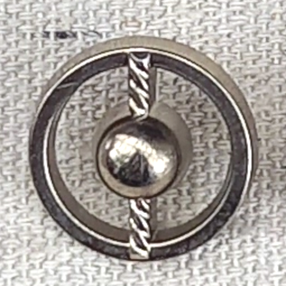 20mm Button Silver Plastic 1980s (BUT-051)