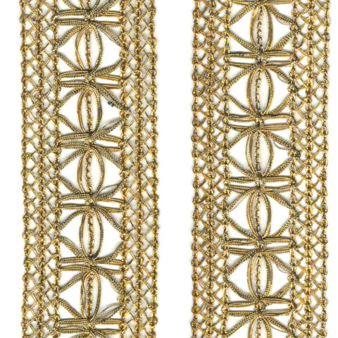 40mm Vintage Metallic Gold Lace Ribbon (RG-017) sold by the meter