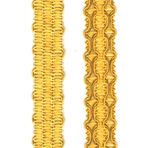17mm Gimp Upholstery Braid Trim Yellow/Tan (UB-019) sold by the meter
