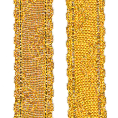 27mm Gold Metallic Jacquard Ribbon (RG-020) sold by the meter