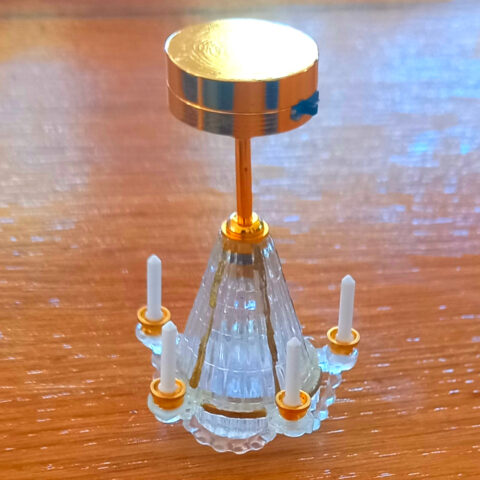 Dollhouse Chandelier Scale 1:12 with Battery CR1632 (TY-030)