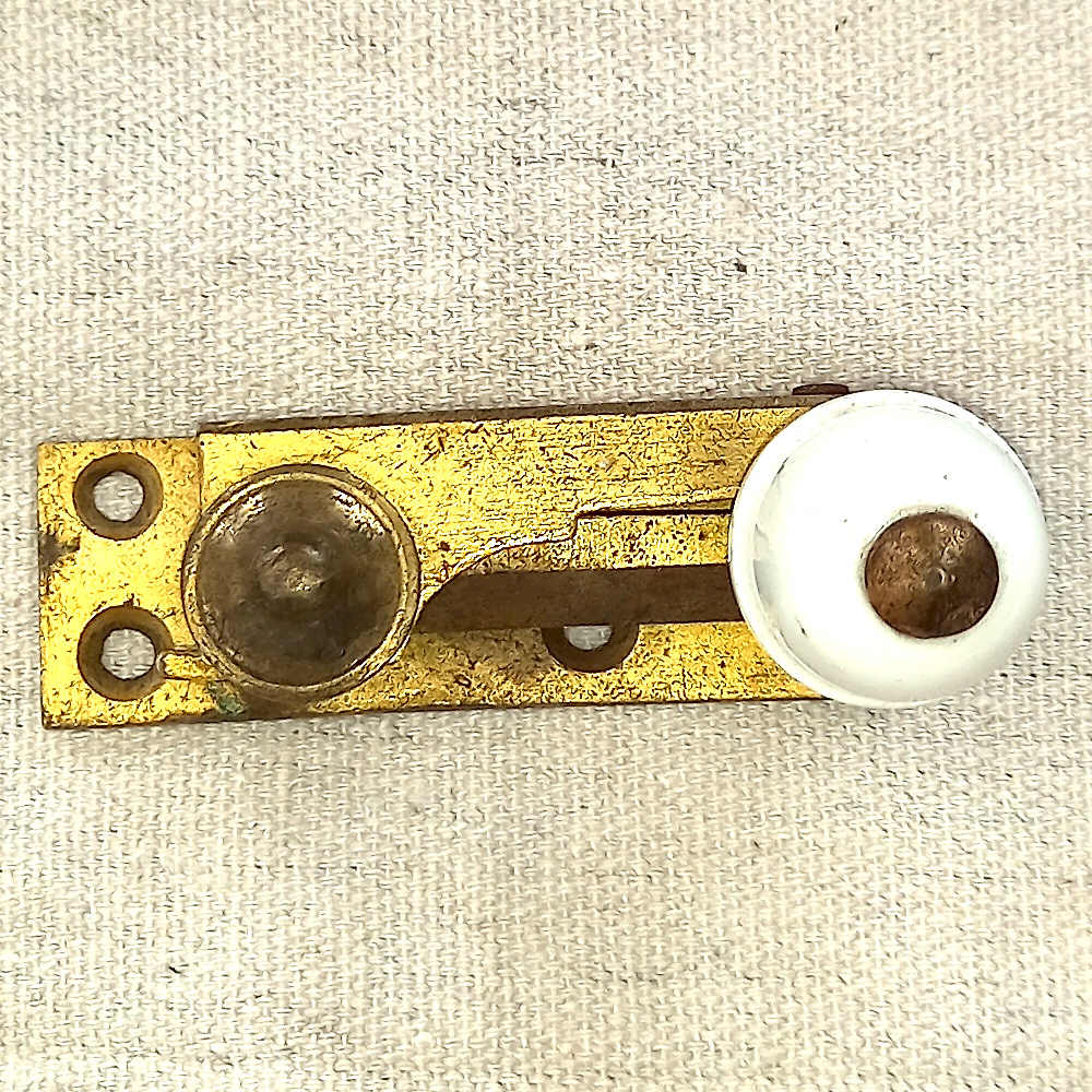 Victorian Brass/Ceramic Sash Fastener (WIND-011) - Image 3