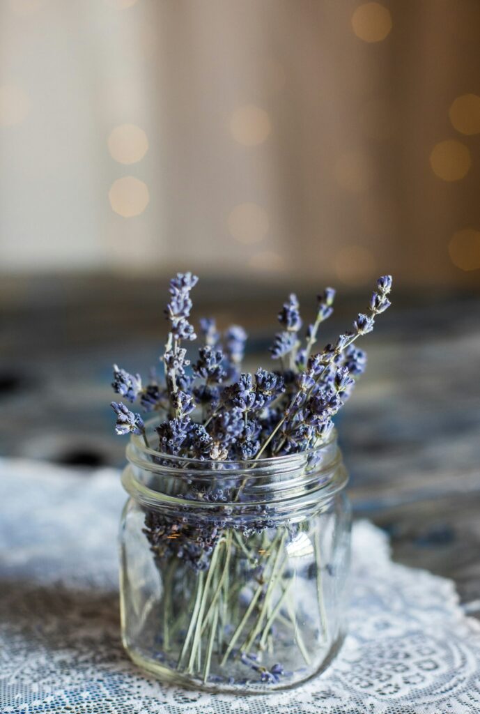 Lavendar in jar Weddings at Willow Bank