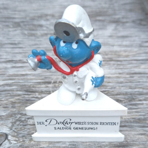 20037 Doctor Smurf with Blue Thermometer on Pedestal (Arzt Schlumpf) #5