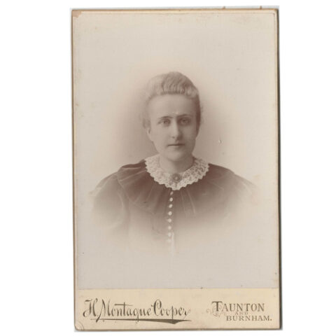 Cabinet Card of a Woman by H M Cooper Taunton (ANPI-016)