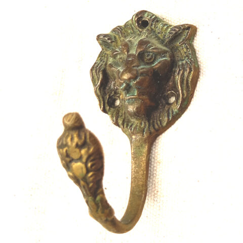 Antique Lion Head Coat Hook Cast Brass (ANTM-035)