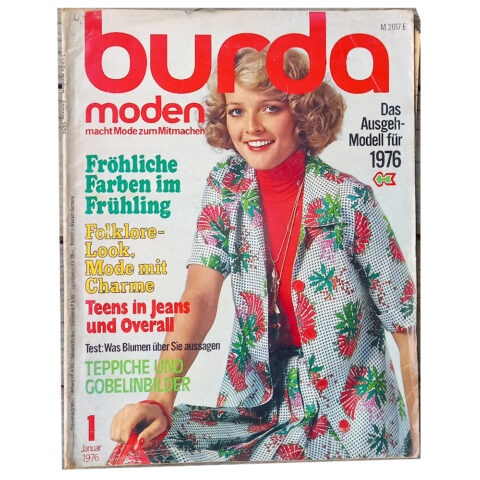 BURDA Sewing Pattern Magazine January 1976 (BKSP-007)