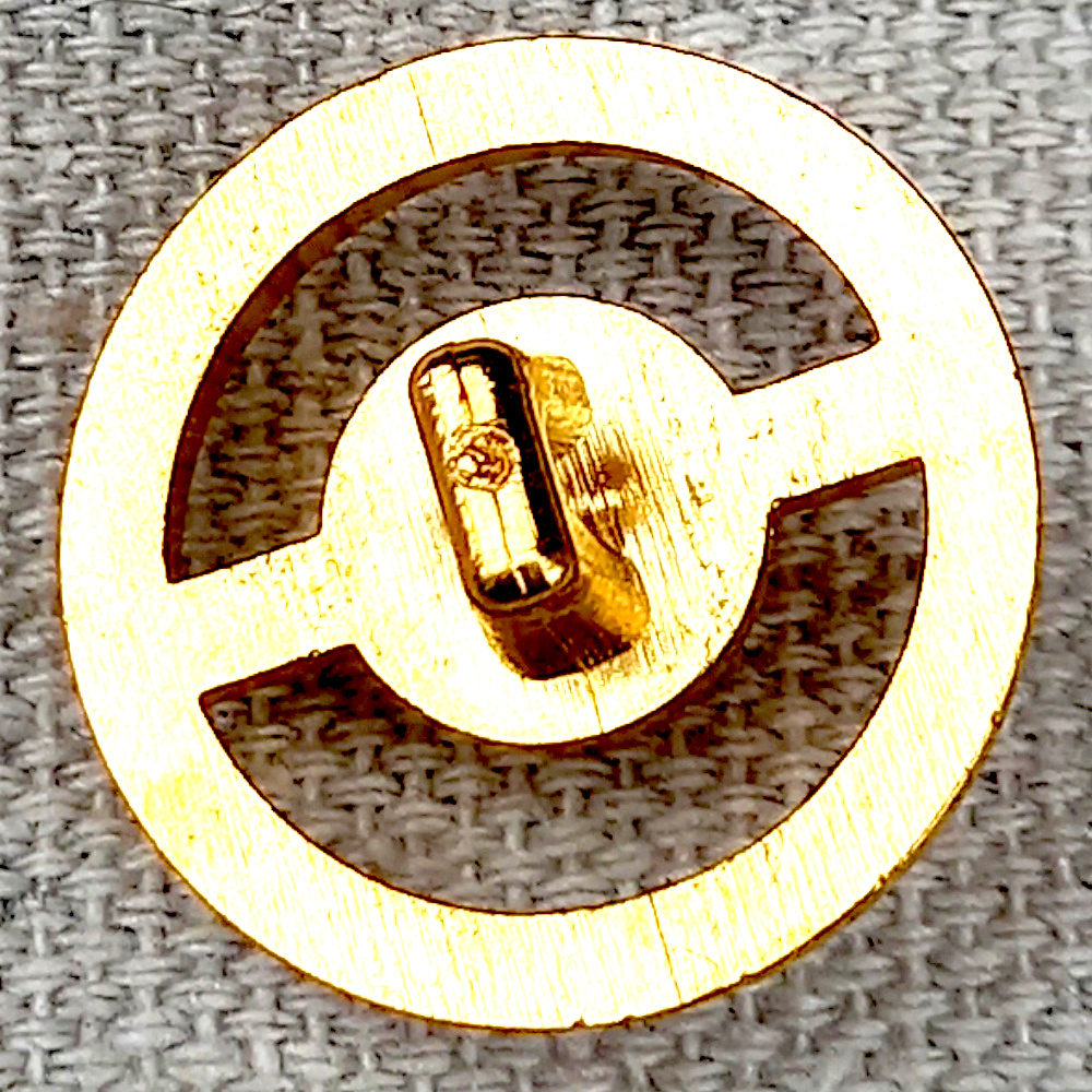 22mm Button Gold Plastic 1980s NOS (BUT-045M) - Image 2