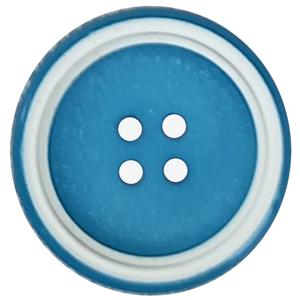 28mm Button Deep-Cyan/White 1970s NOS (BUT-046L)