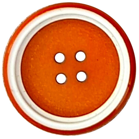 27mm Button Burnt-Orange/White 1970s NOS (BUT-049L)