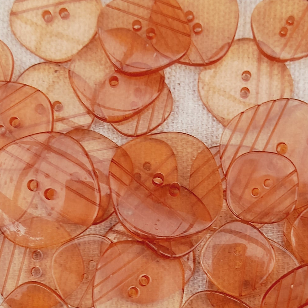 25mm Button Light Salmon Translucent 1980s NOS (BUT-062L) - Image 3