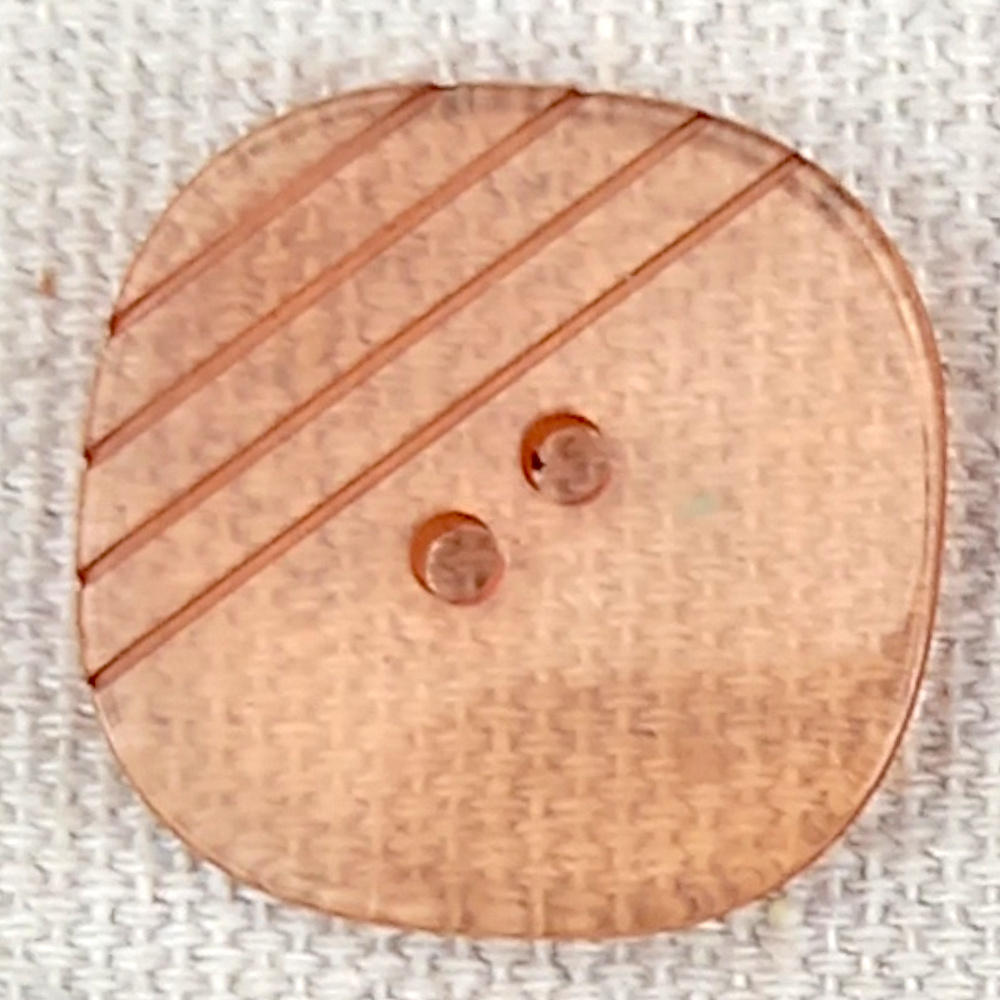 25mm Button Light Salmon Translucent 1980s NOS (BUT-062L)