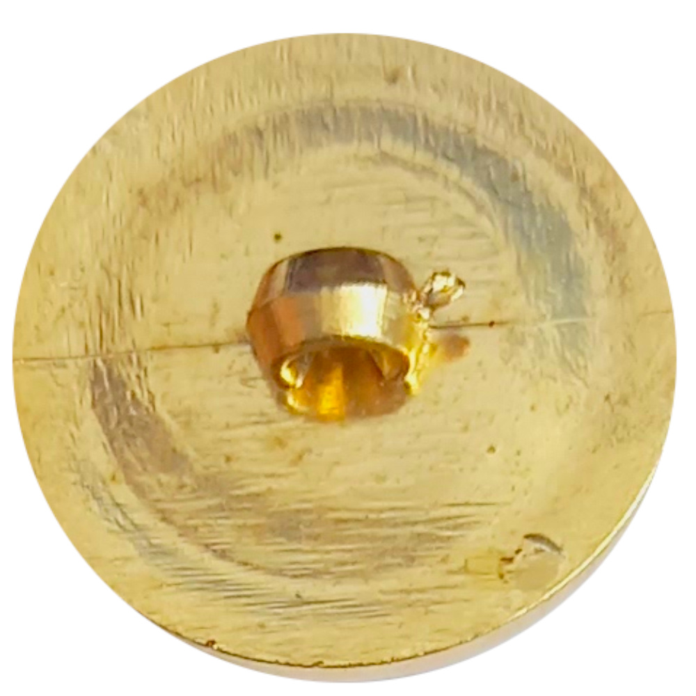 20mm Button Olive Green/Gold 1980s NOS (BUT-075M) - Image 2