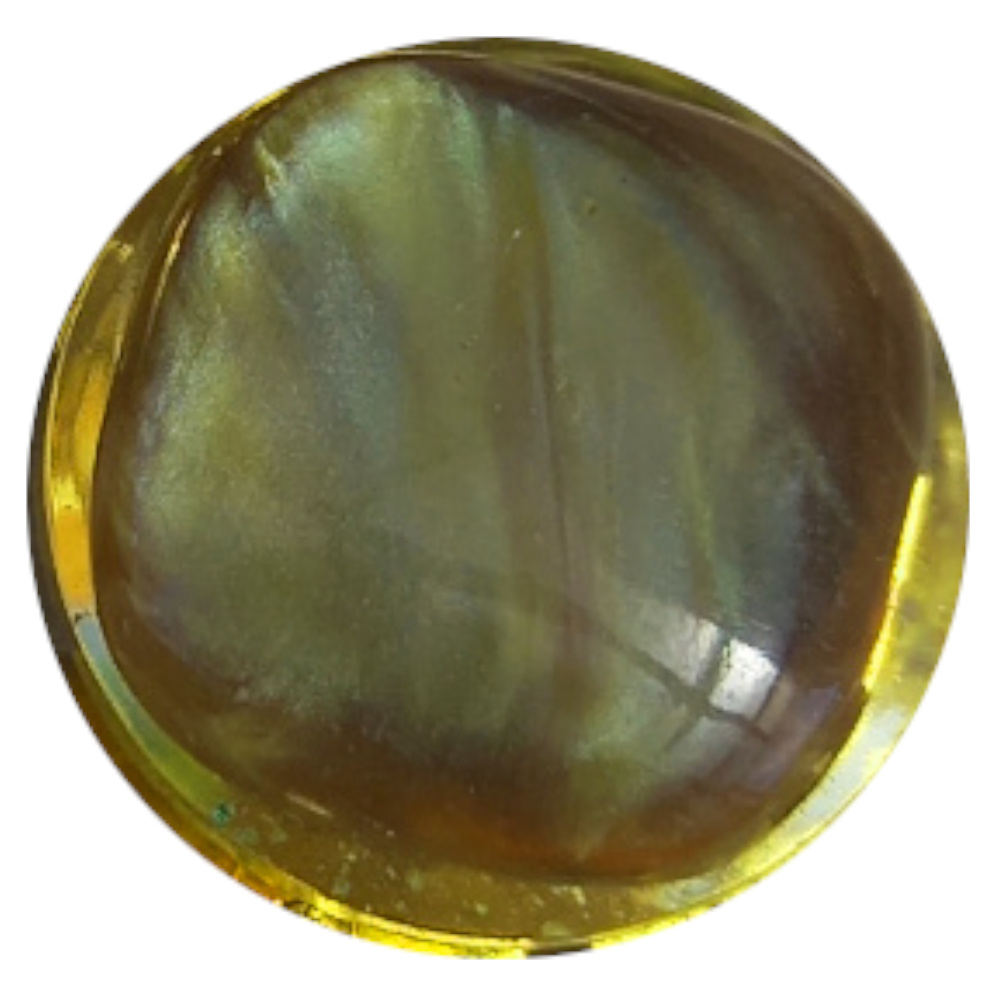 20mm Button Olive Green/Gold 1980s NOS (BUT-075M)