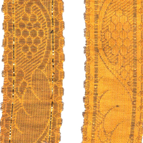 38mm Gold Metallic Jacquard Ribbon (RG-025) sold by the meter