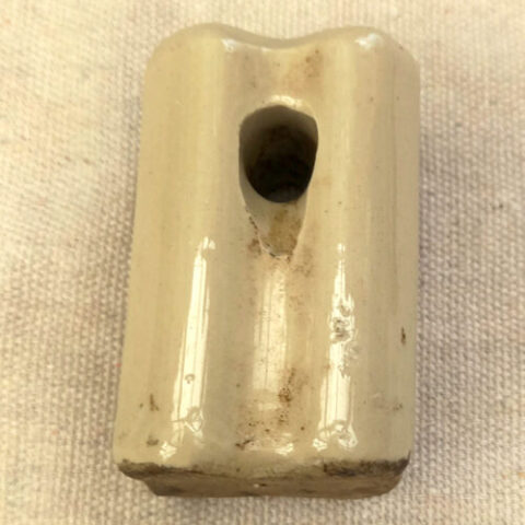 Vintage Porcelain Strainer/Corner Insulator Cream (ANTM-039)