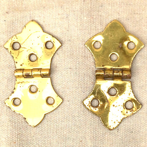 Small Decorative Brass Hinges x2 (ANTM-040)