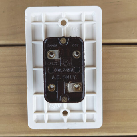 Vintage white Bakelite rocker power switch by PDL retro electrical fitting