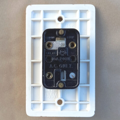 Vintage white Bakelite rocker power switch by PDL retro electrical switch fitting