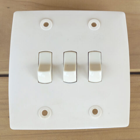 Vintage Triple Rocker Power Switch White by PDL (ANTV-112)