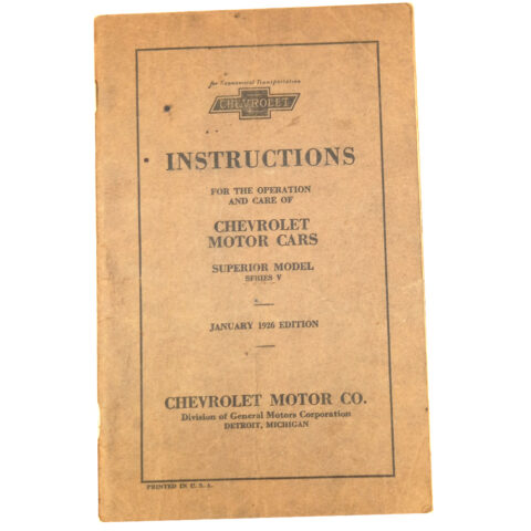 1926 Instructions Chevrolet Motor Cars (BKAE-004)