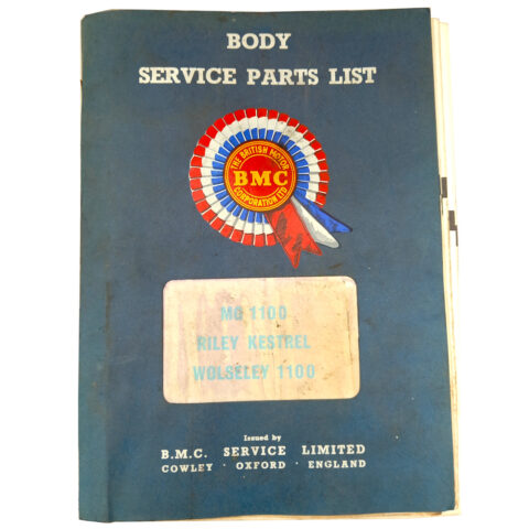 Body Service Parts List MG1100 Riley Wolseley by BMC (BKAE-009)
