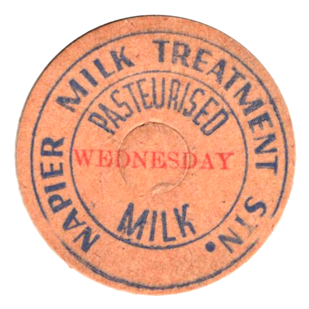 Vintage Milk Bottle Lids Napier Milk Treatment (KIT-036)