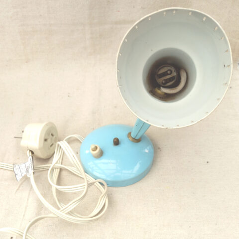 Retro blue metal wall and table lamp