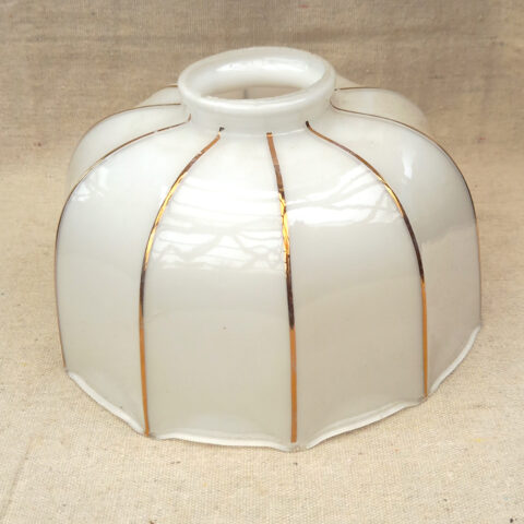 Antique Decagon Glass Lamp Shade White (LAMP-009)