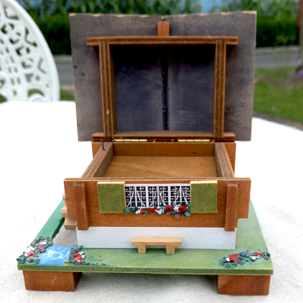 Swiss Chalet Music Box with Water Wheel (MISC-021) - Image 2