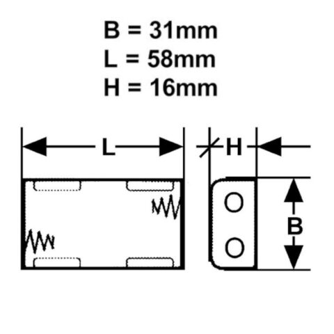 Plastic battery holder with cables designed to hold two AA batteries including AM3, UM3, Mignon, R6, and LR6 types