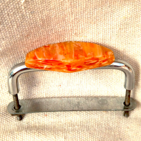 Vintage butterscotch Bakelite drawer pull handle Art Deco style 70mm center-to-center
