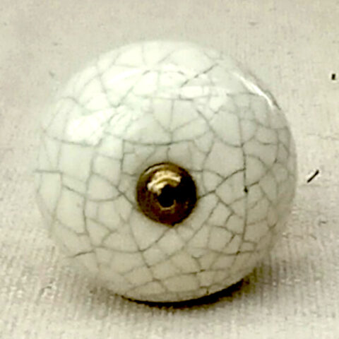 Vintage White Crackled Ceramic Knob (ANTR-071)