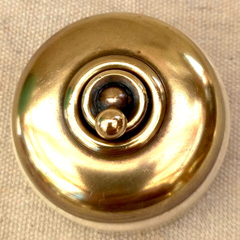 1920s Brass Ceramic Rocker Power Switch Vitreous by GEC (ANTV-127)