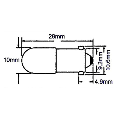 T3-1/4 BA9s miniature light bulb 7V 100mA 10x28mm