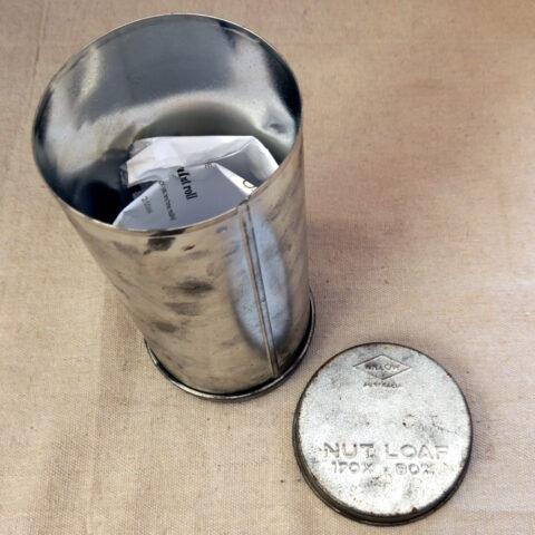 Retro metal nut loaf tin by Willow with rectangular shape and vintage finish