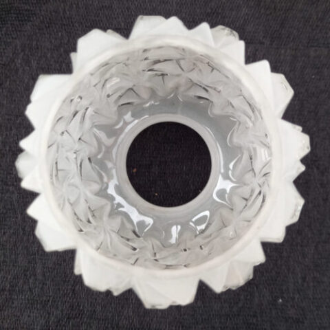 Retro cylindrical textured white glass light shade