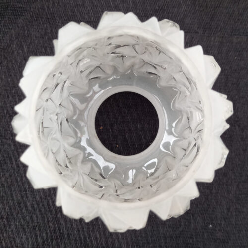 Retro cylindrical textured white glass light shade