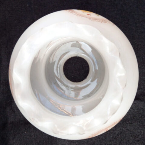 Frosted white glass lamp shade decorated with floral pattern