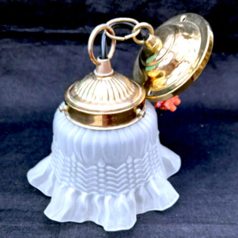 Vintage Frosted Glass Tulip Pendant Light (LAMP-027)