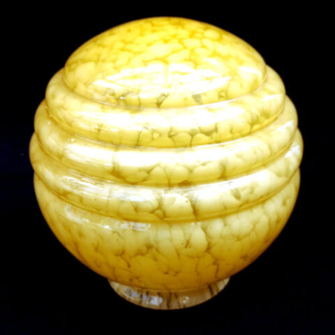 Art Deco Amber Speckled Globe Lamp Shade (LAMP-029)
