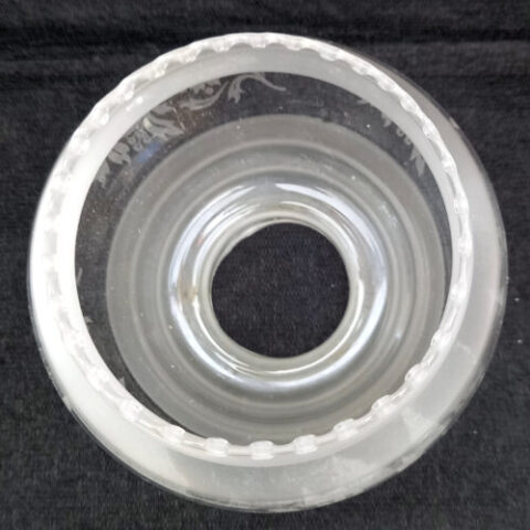 Vintage frosted glass pendant lamp shade with decorative edge